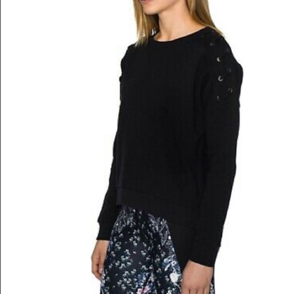 Betsy Johnson black sweatshirt with lacing
